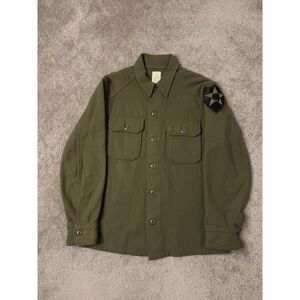Vintage U.S. Army Olive Green 188 Wool Blend Field Shirt Small Military, Size 15